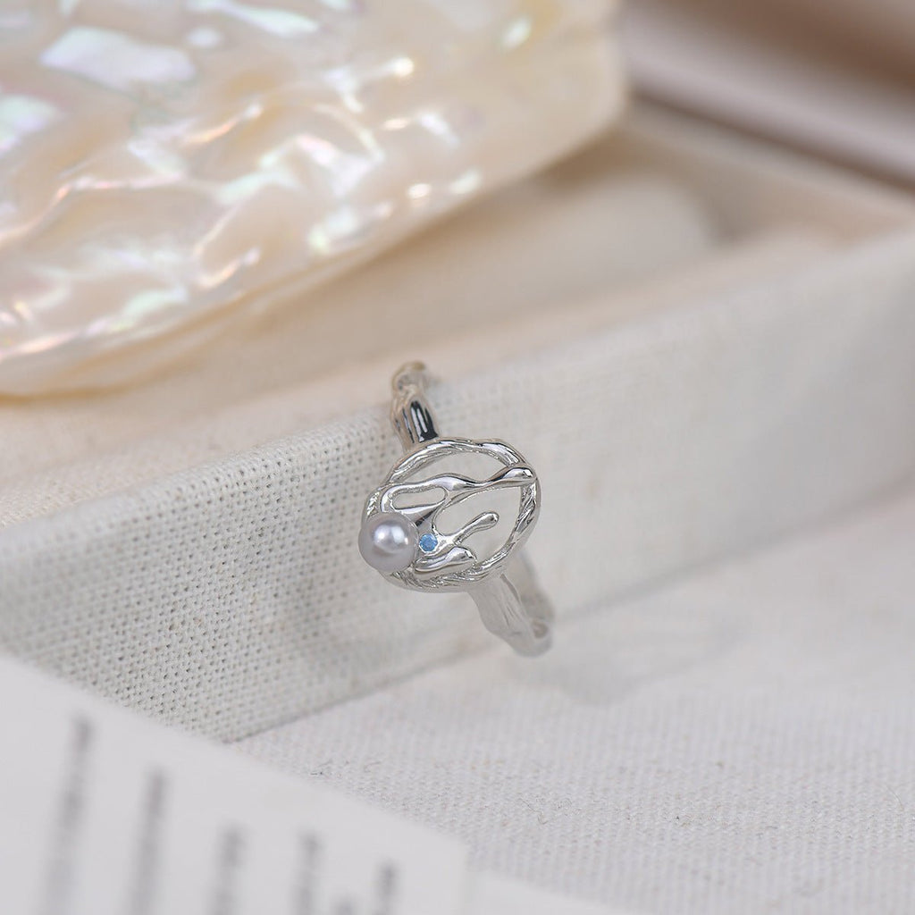 Silbernes Lava-Ring-Set