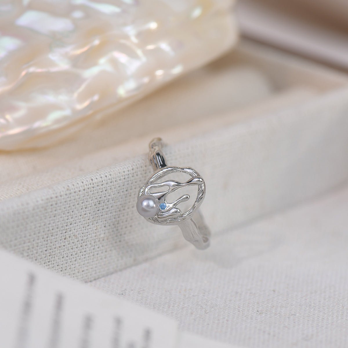 Silbernes Lava-Ring-Set