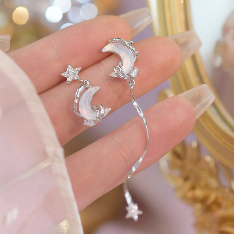 Silberne Mondohrringe