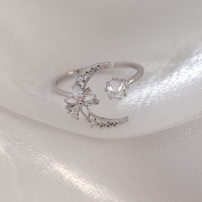 Silberner Mondblumenring