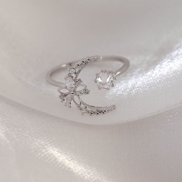 Silberner Mondblumenring