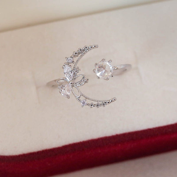 Silberner Mondblumenring