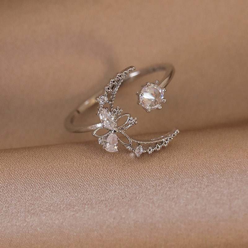 Silberner Mondblumenring