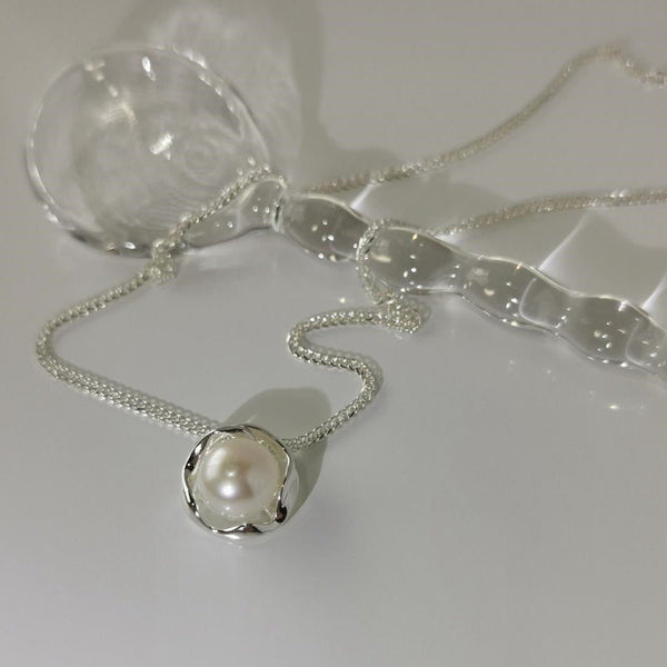 Silberne Perlenkette - Ella