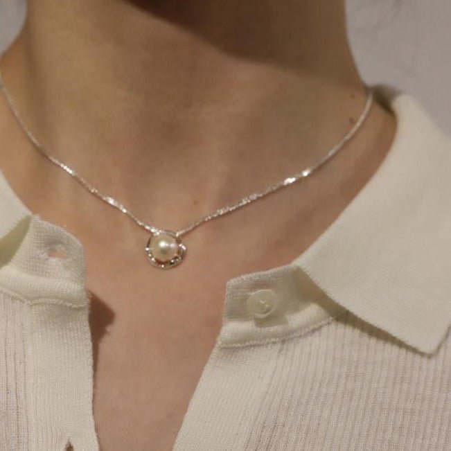 Silberne Perlenkette - Ella
