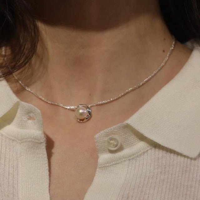 Silberne Perlenkette - Ella