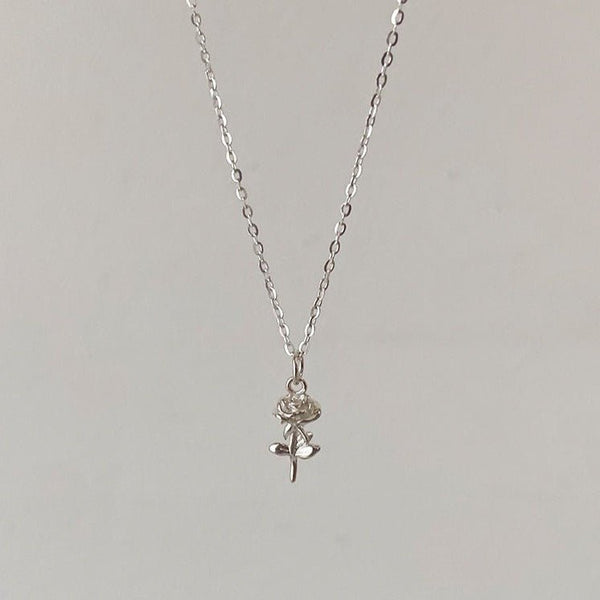 Silberne Rosenhalskette (massives Silber)