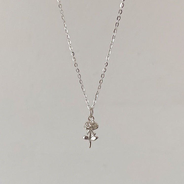 Silberne Rosenhalskette (massives Silber)