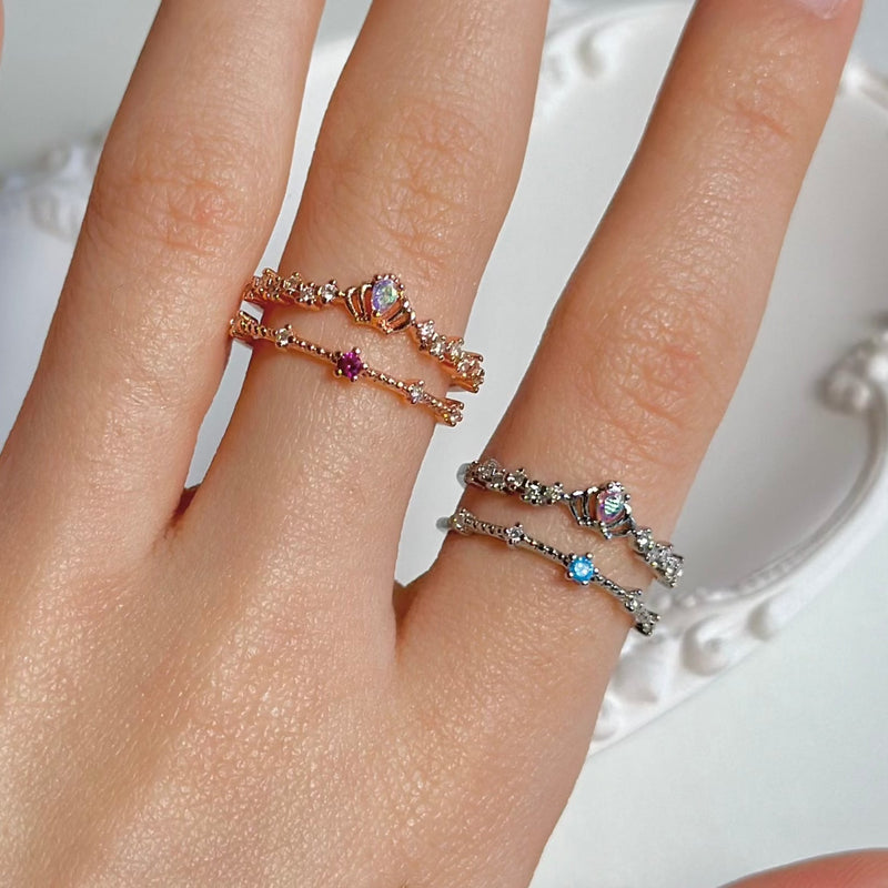 Silberner Tiara-Ring - Valentina