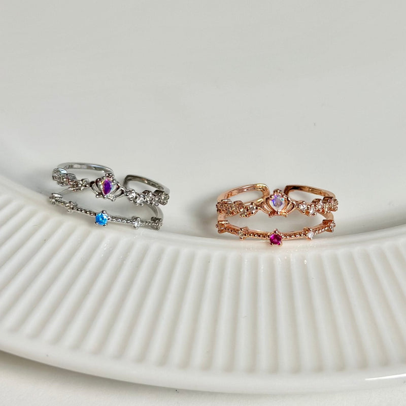 Silberner Tiara-Ring - Valentina