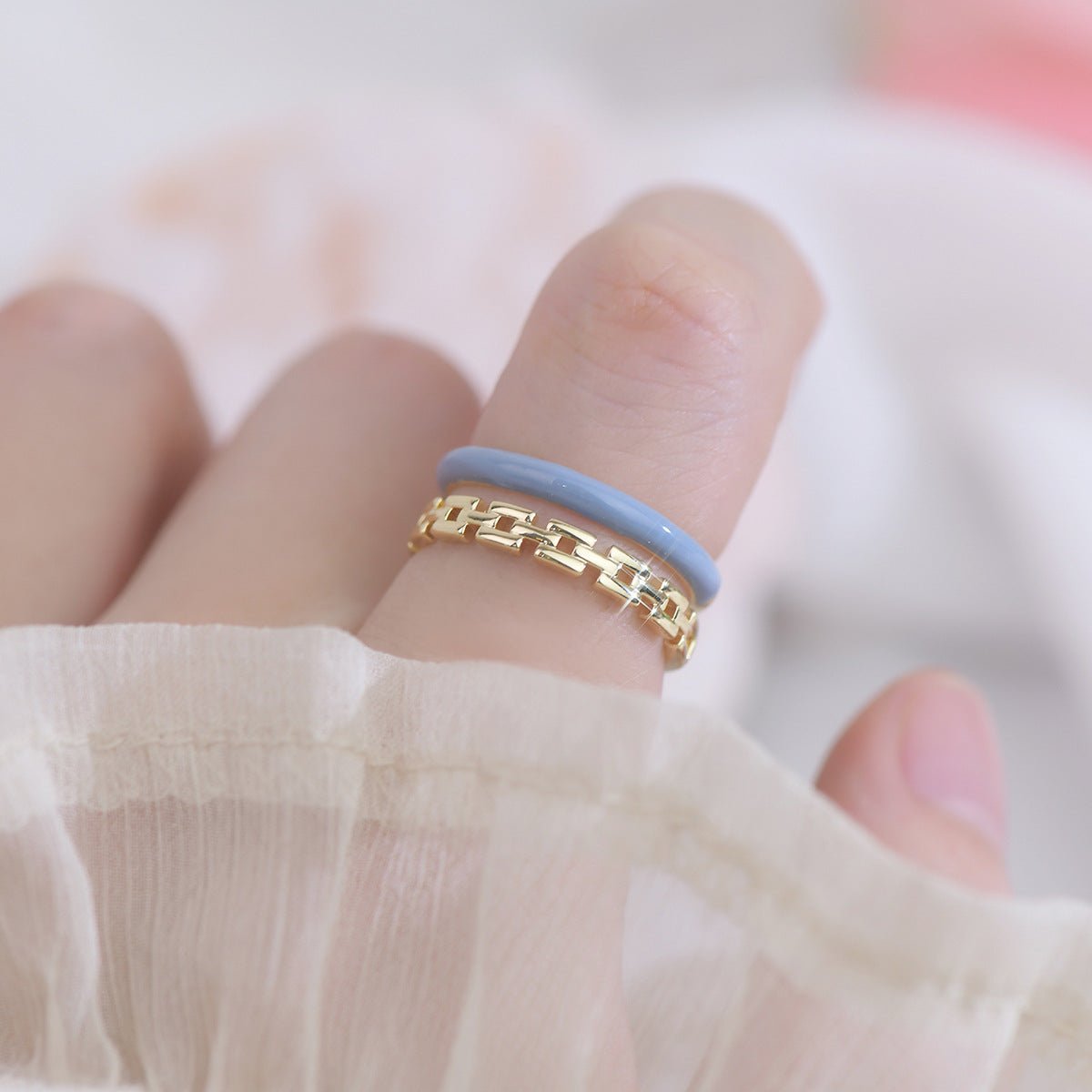 [Ausverkauf] Himmelblaues Ringset