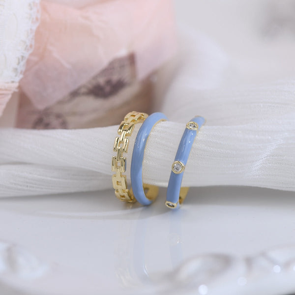 [Ausverkauf] Himmelblaues Ringset