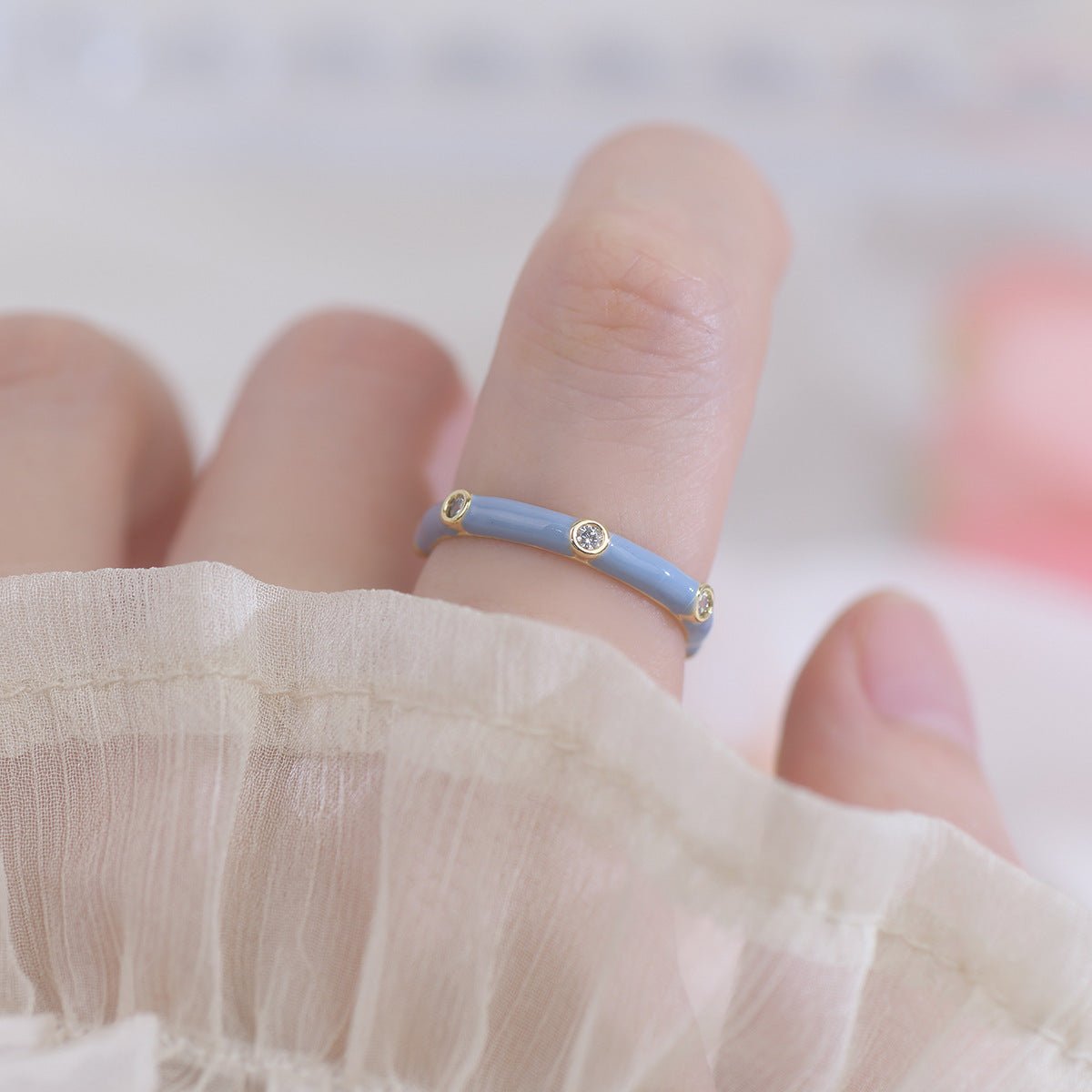 [Ausverkauf] Himmelblaues Ringset