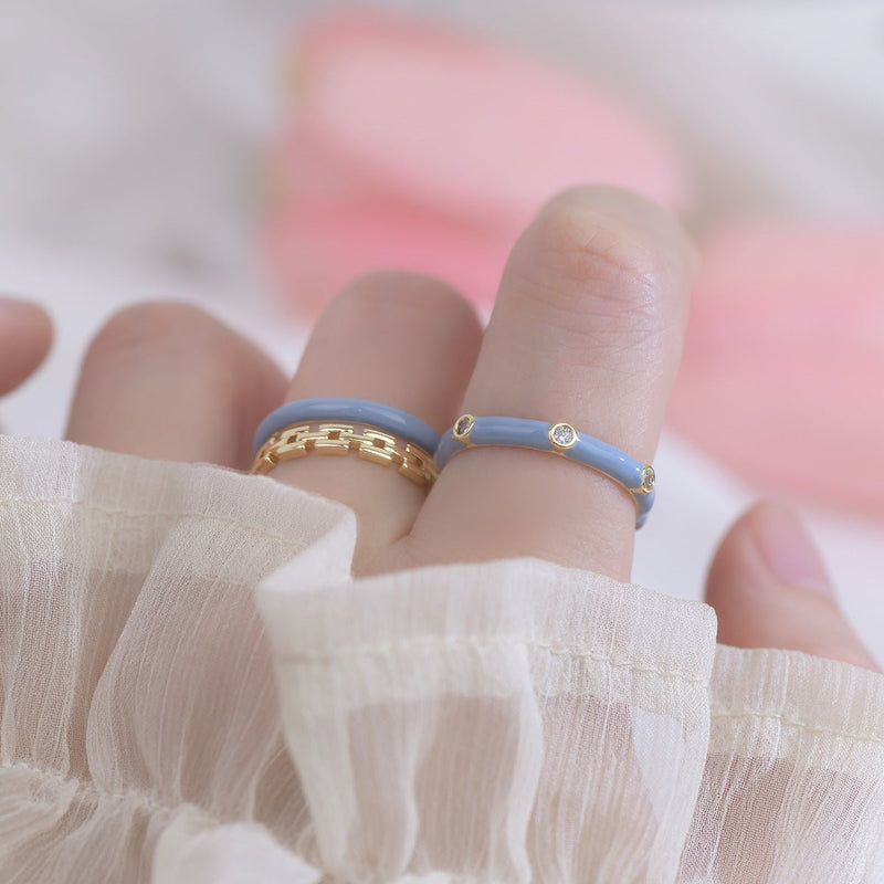 [Ausverkauf] Himmelblaues Ringset