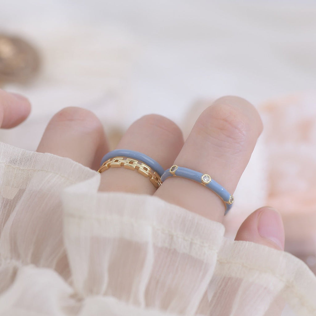 [Ausverkauf] Himmelblaues Ringset