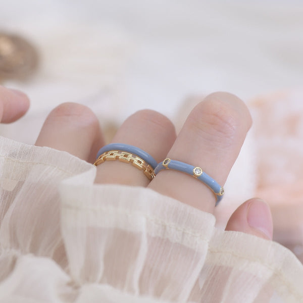 [Ausverkauf] Himmelblaues Ringset