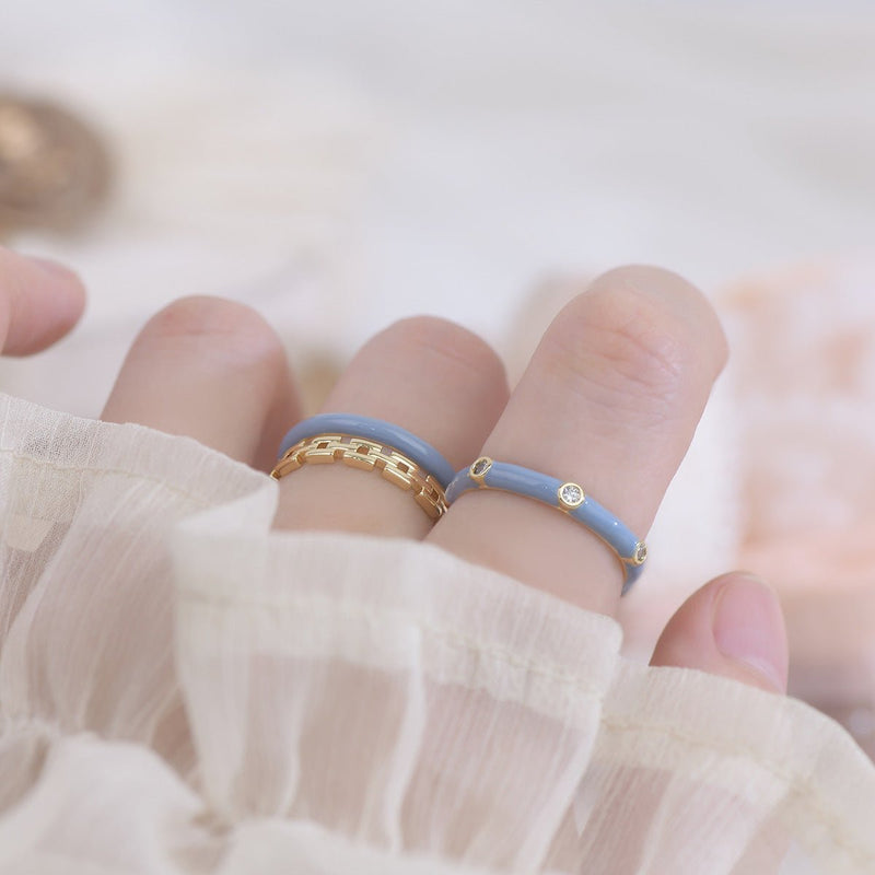 [Ausverkauf] Himmelblaues Ringset