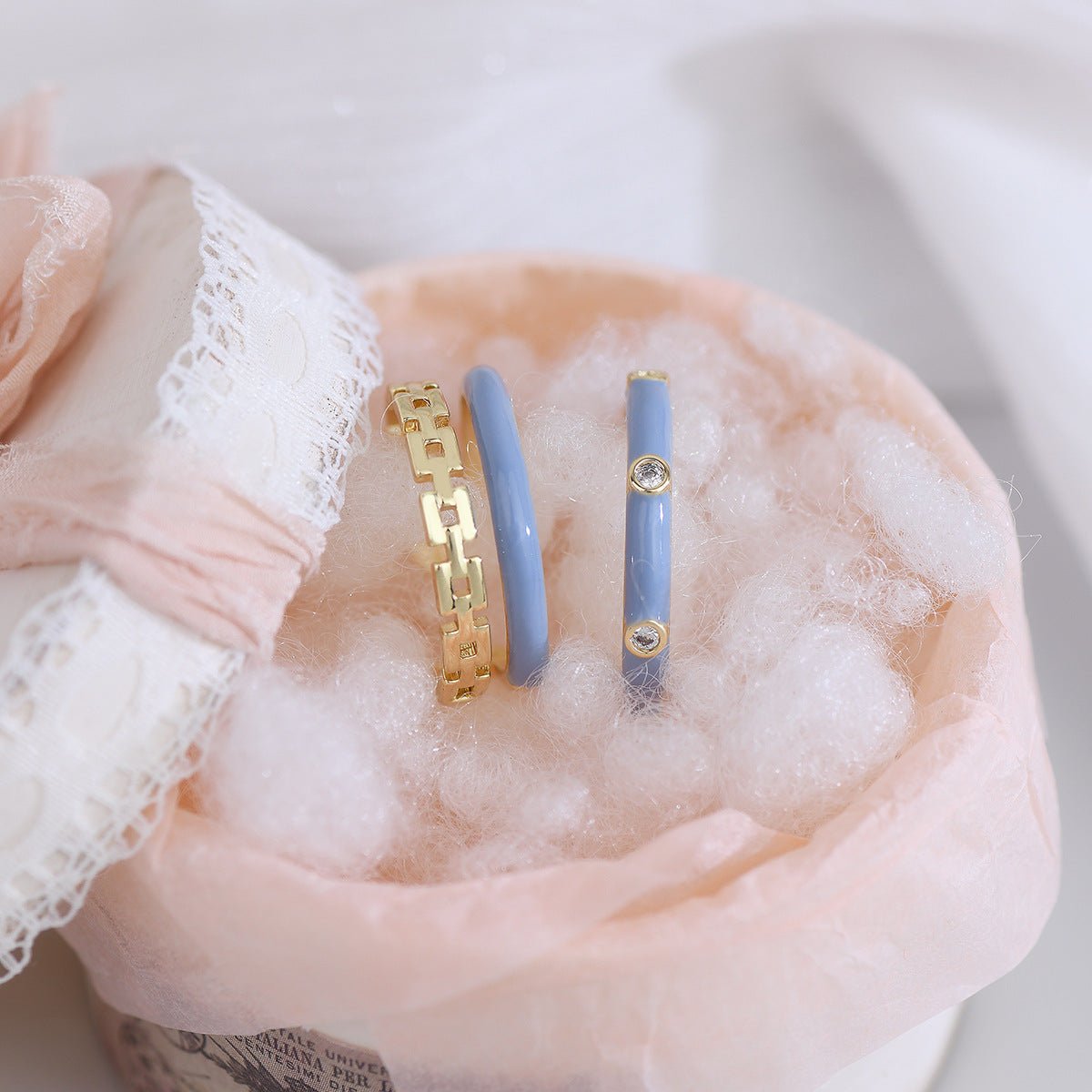 [Ausverkauf] Himmelblaues Ringset