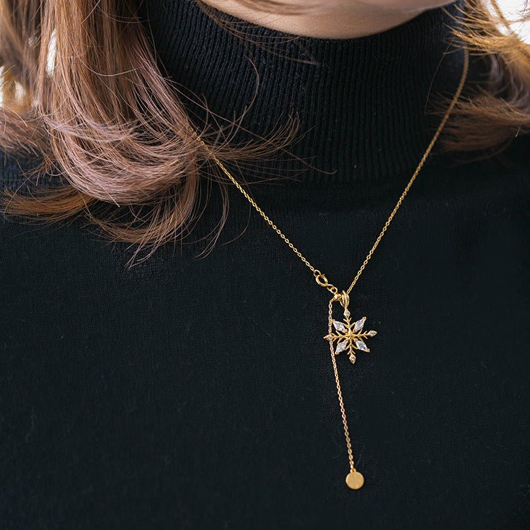 Schneeflocken-Halskette – Glaube (massives Silber)