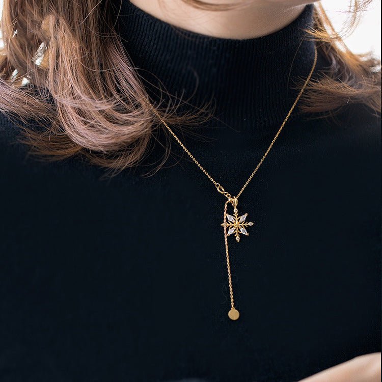 Schneeflocken-Halskette – Glaube (massives Silber)