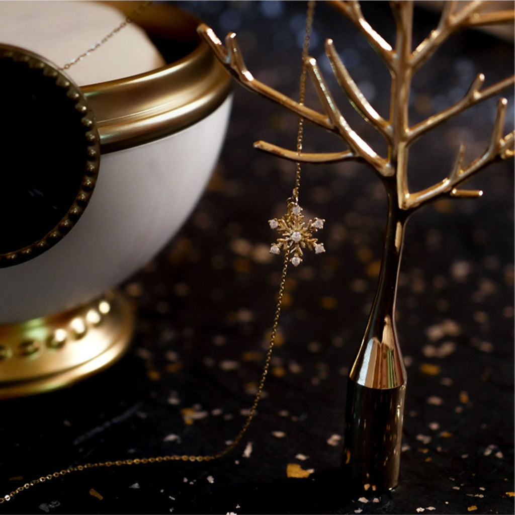 Schneeflocken-Halskette – Margot (massives Silber)