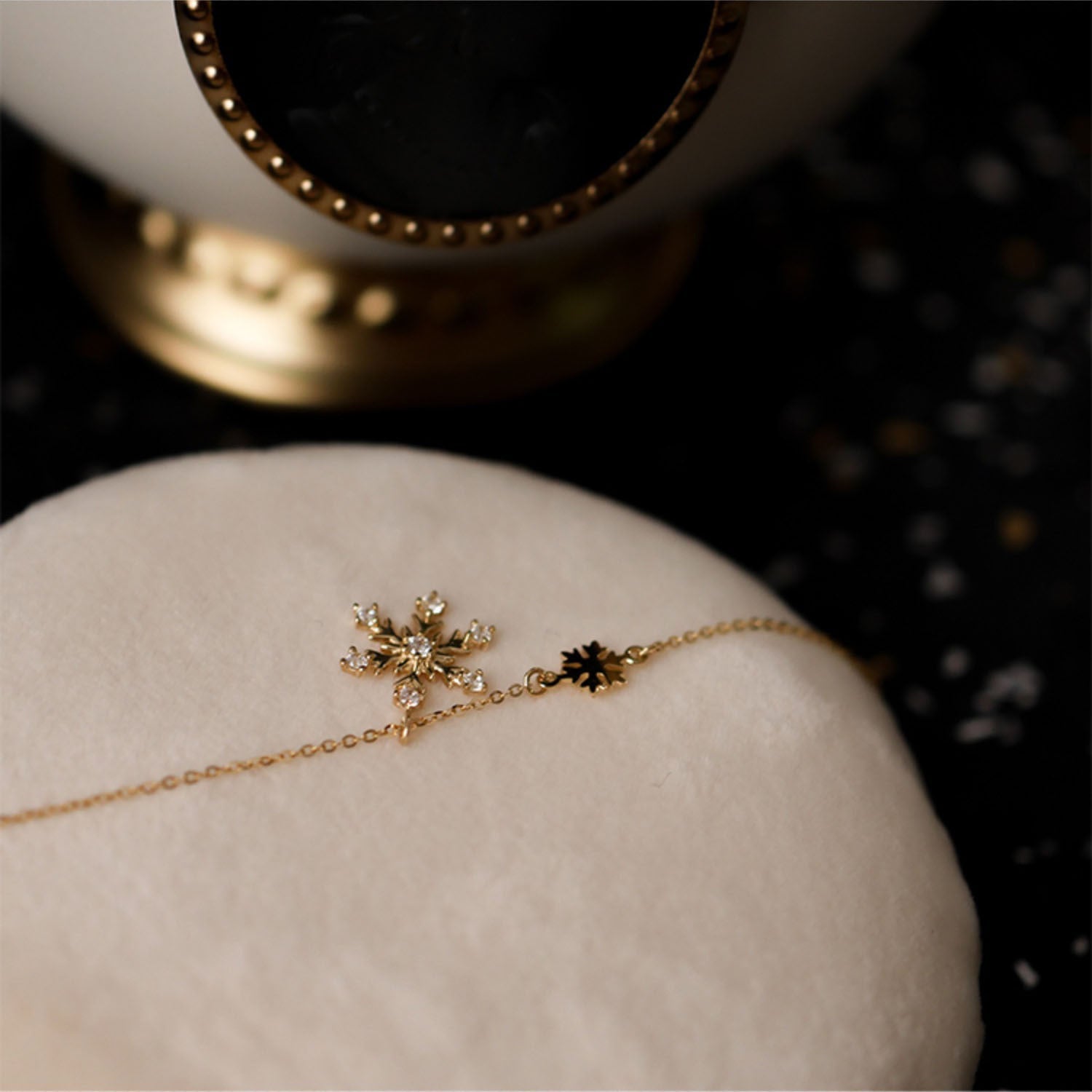 Schneeflocken-Halskette – Margot (massives Silber)