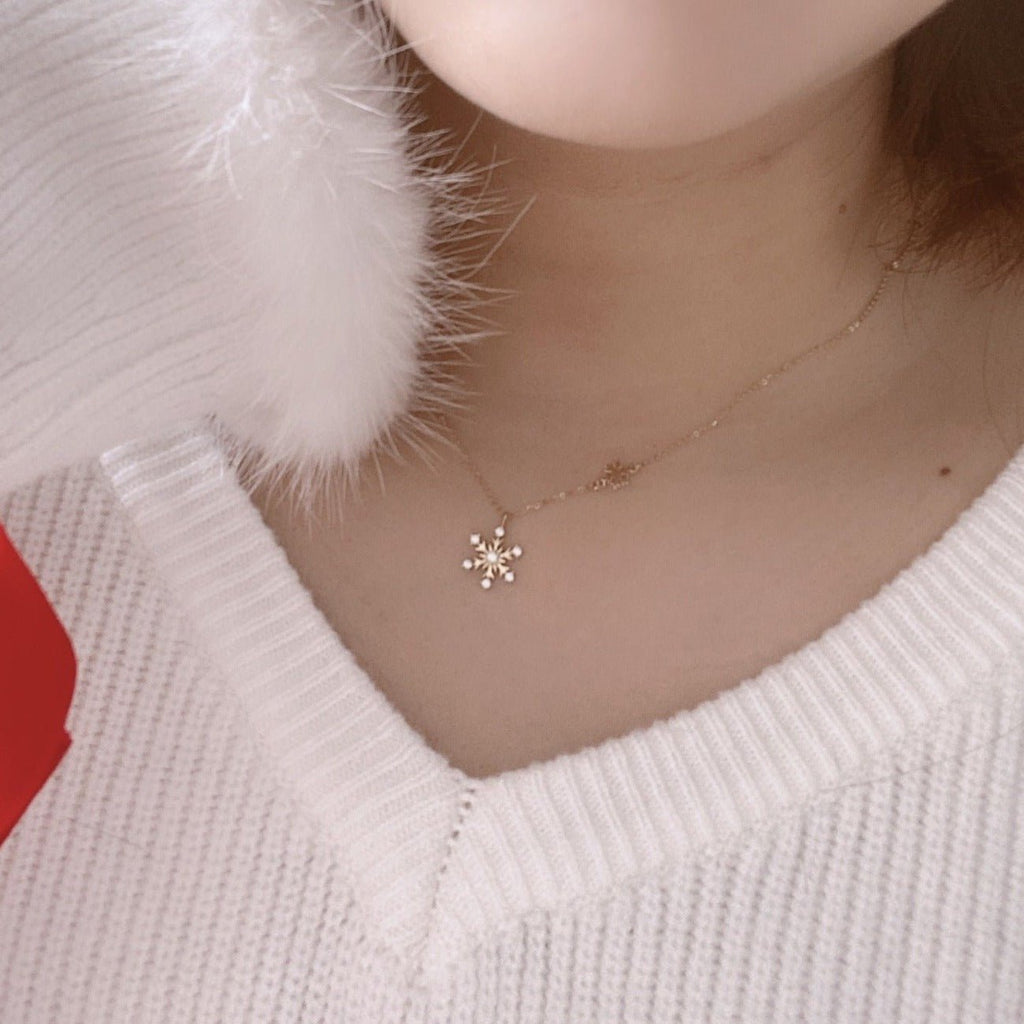 Schneeflocken-Halskette – Margot (massives Silber)