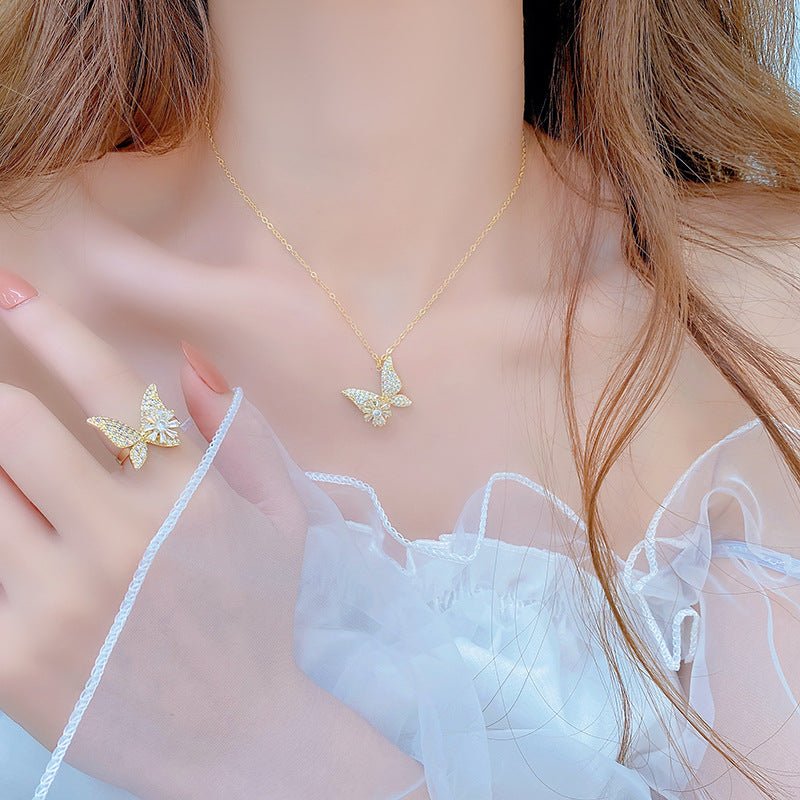 Spinning Butterfly-Kollektion (Ring/Ohrringe/Halskette)