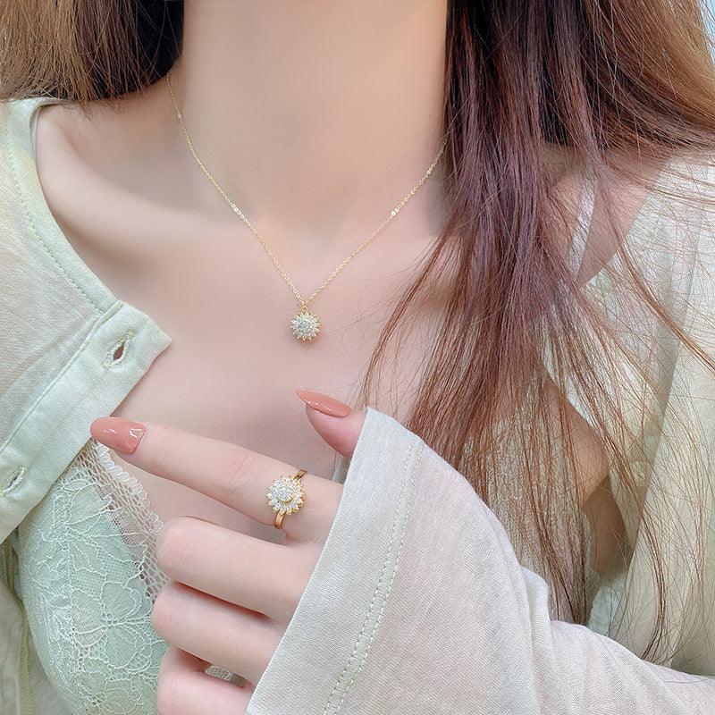 Spinning Sunflower Collection (Ring/Ohrringe/Halskette)