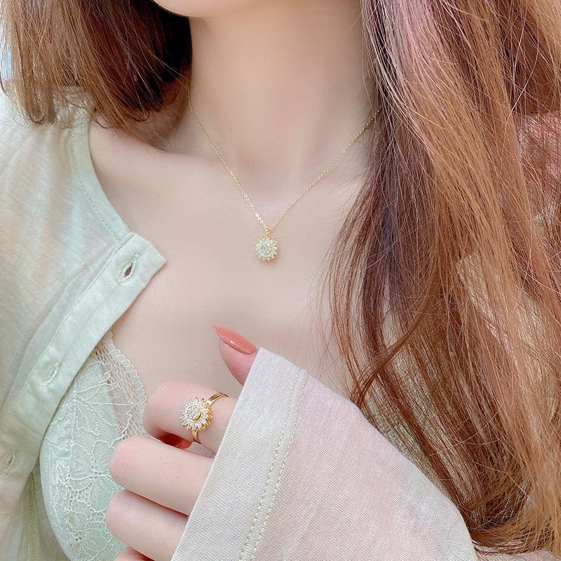 Spinning Sunflower Collection (Ring/Ohrringe/Halskette)