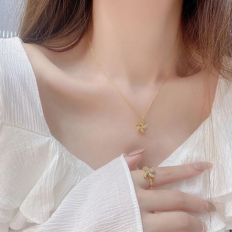 Sammlung sich drehender Windmühlen