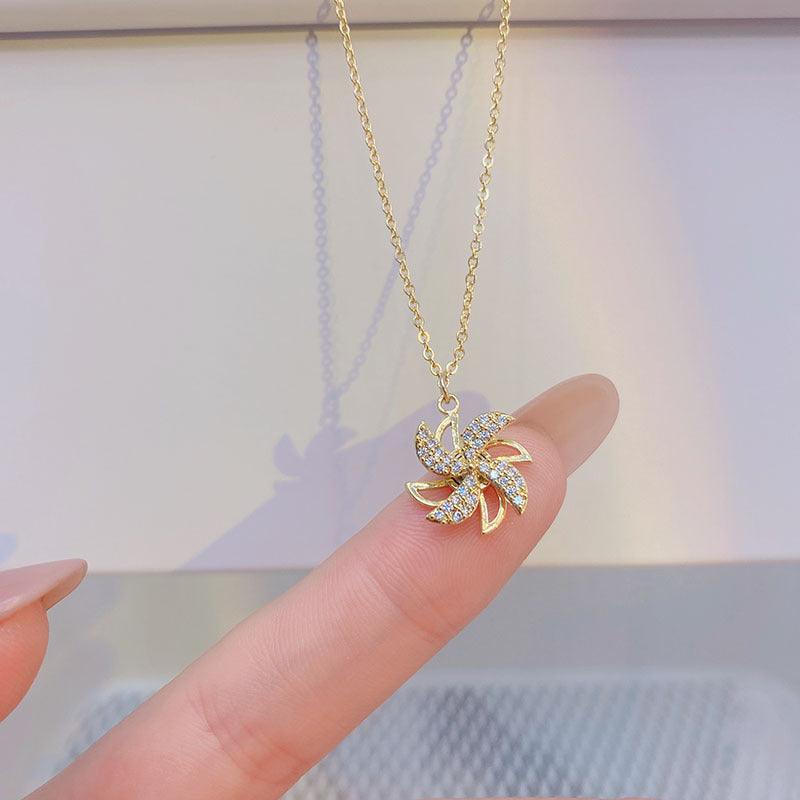 Sammlung sich drehender Windmühlen