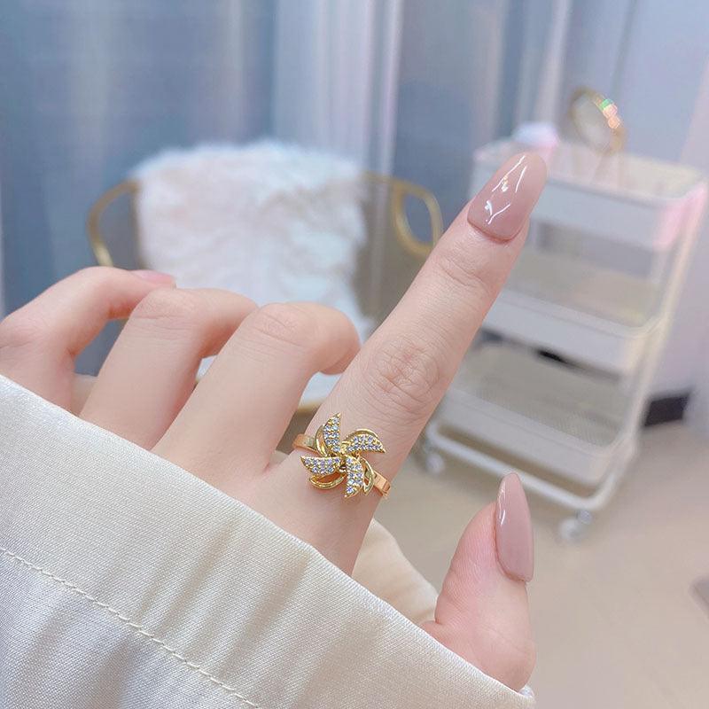 Sammlung sich drehender Windmühlen