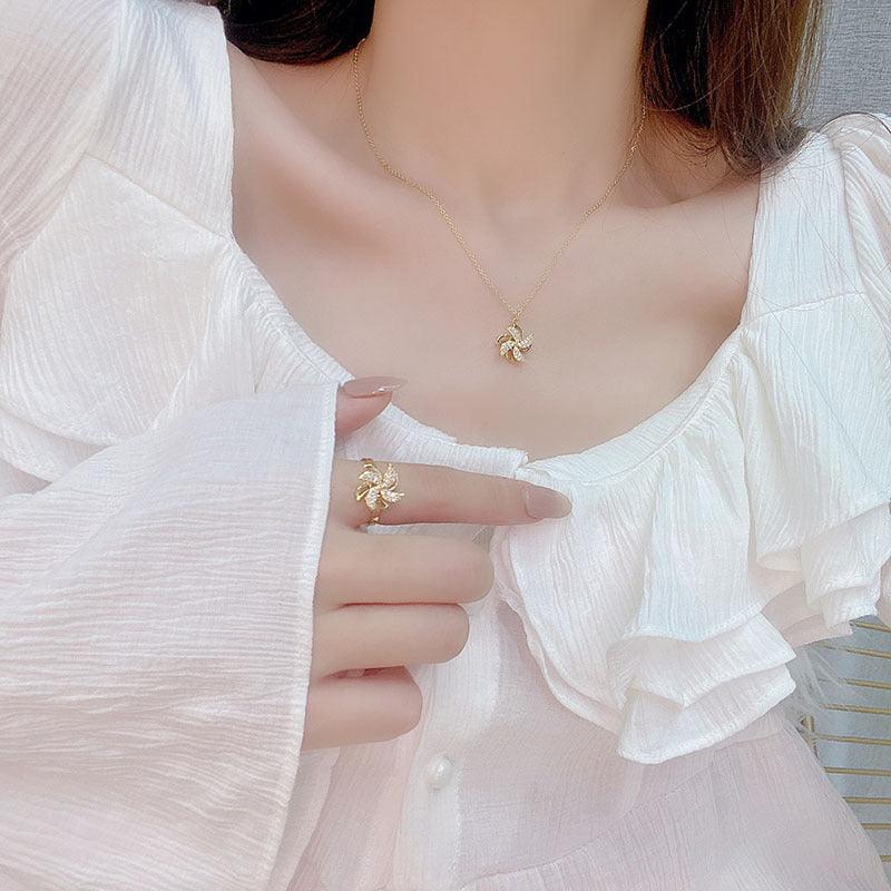 Sammlung sich drehender Windmühlen