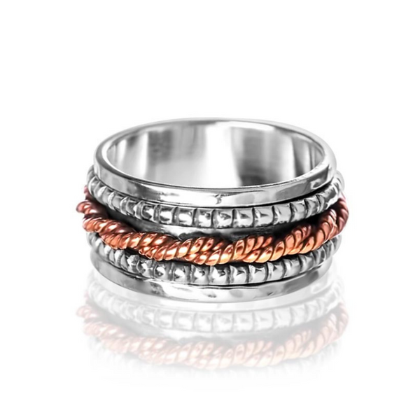 Sterling Silber Drehbarer Meditationsring