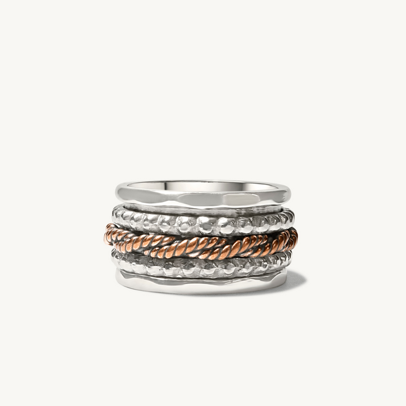 Sterling Silber Drehbarer Meditationsring