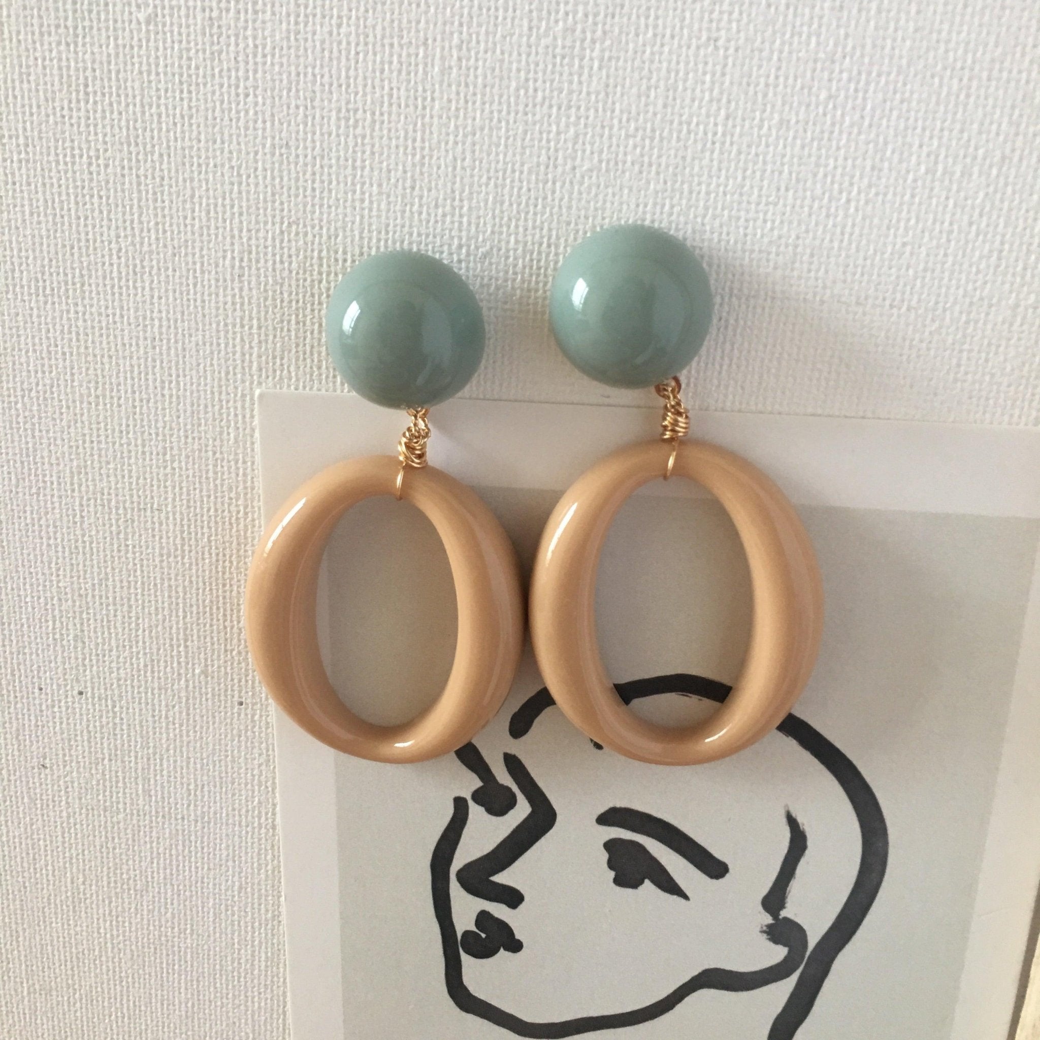 [Ausverkauf] Taupe Geometrie Ohrringe