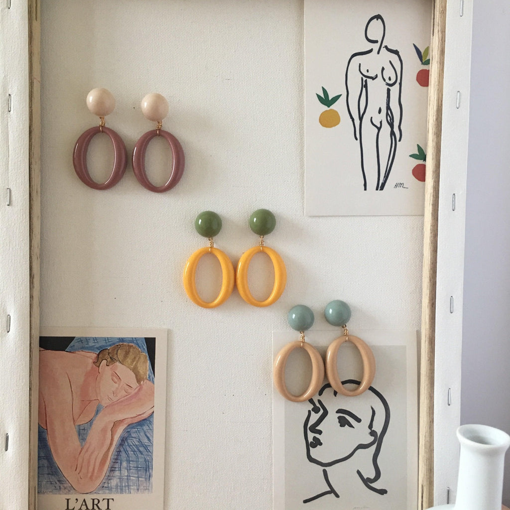 [Ausverkauf] Taupe Geometrie Ohrringe