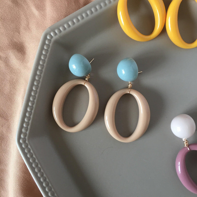 [Ausverkauf] Taupe Geometrie Ohrringe