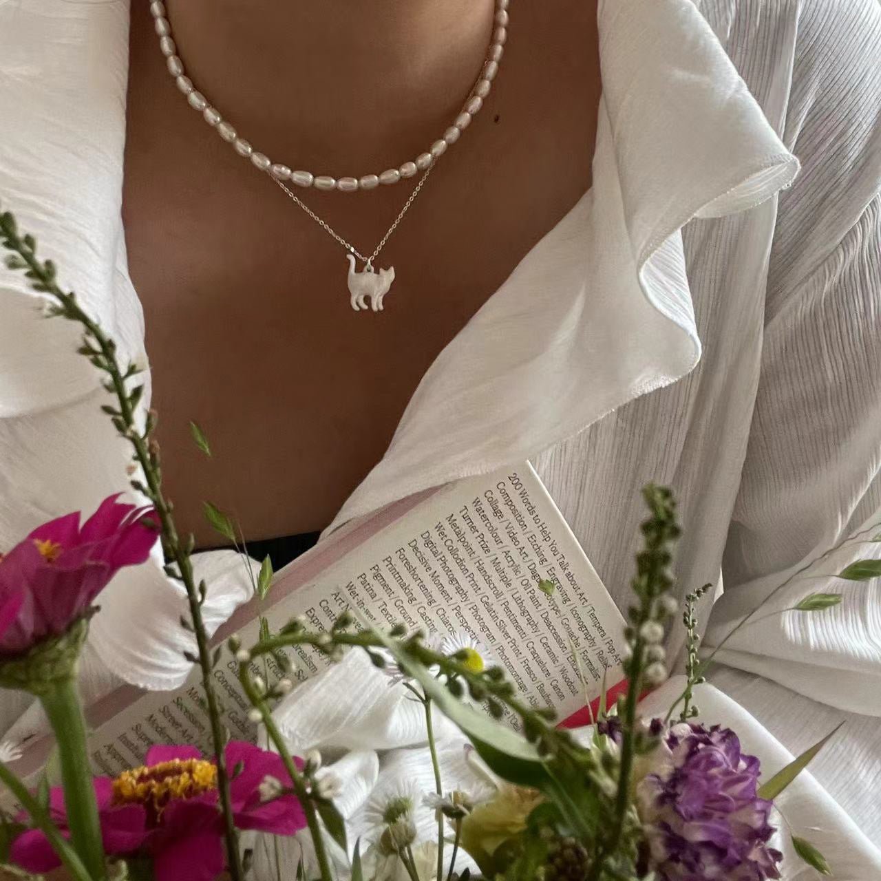 Die Katzenhalskette (massives Silber)