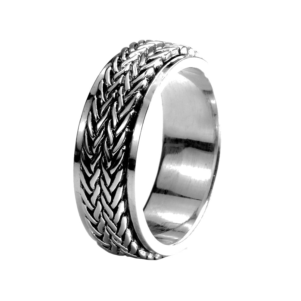 Tibetischer Silber Seil Spinner Ring