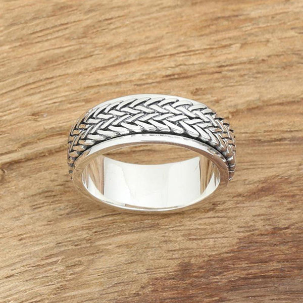 Tibetischer Silber Seil Spinner Ring