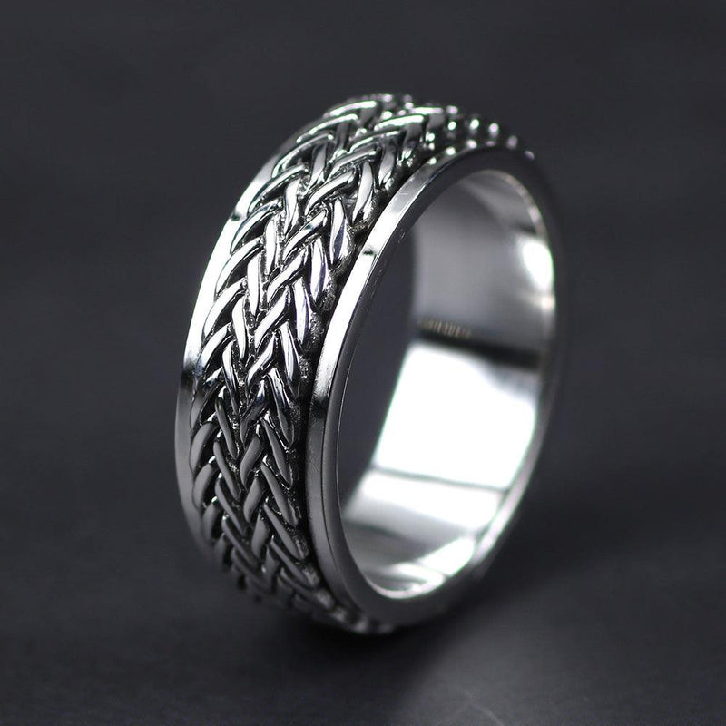Tibetischer Silber Seil Spinner Ring