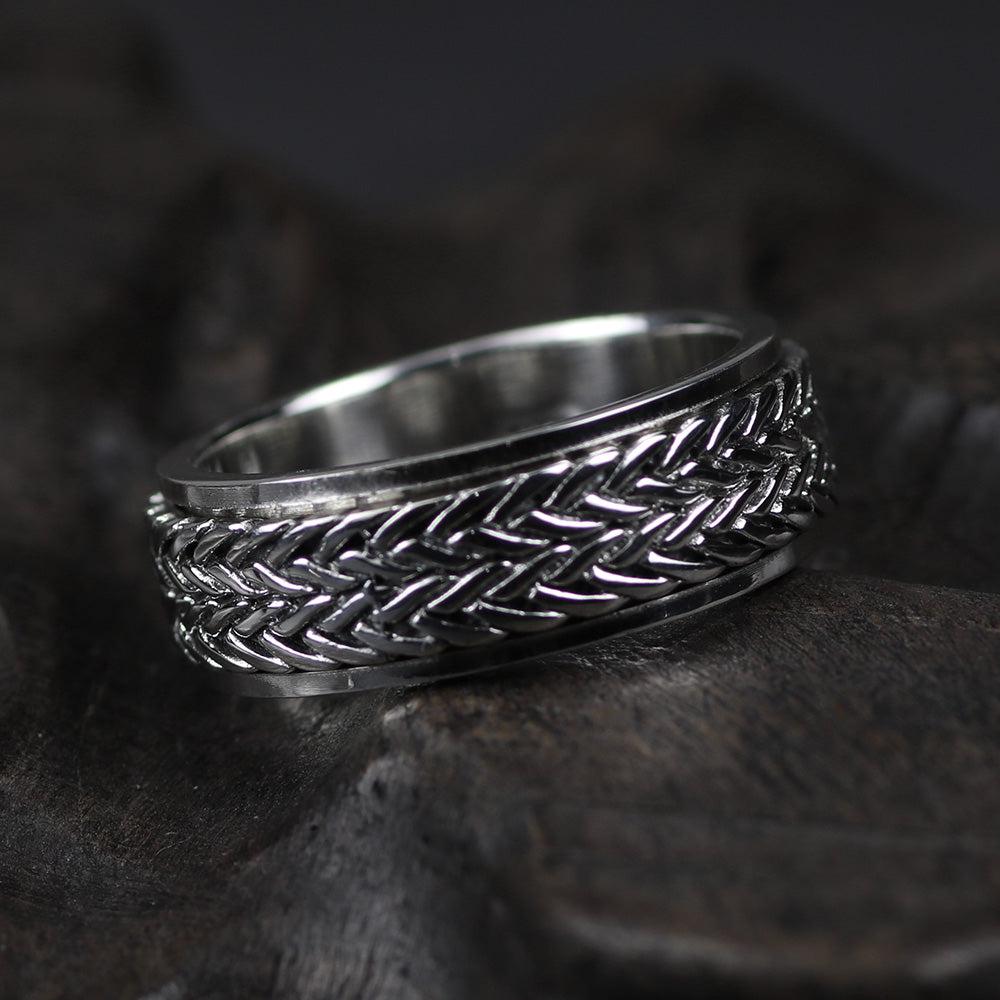 Tibetischer Silber Seil Spinner Ring