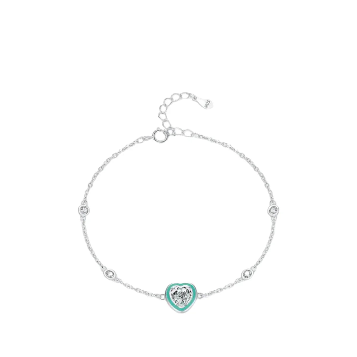 Türkises Halo Herz Charm Armband