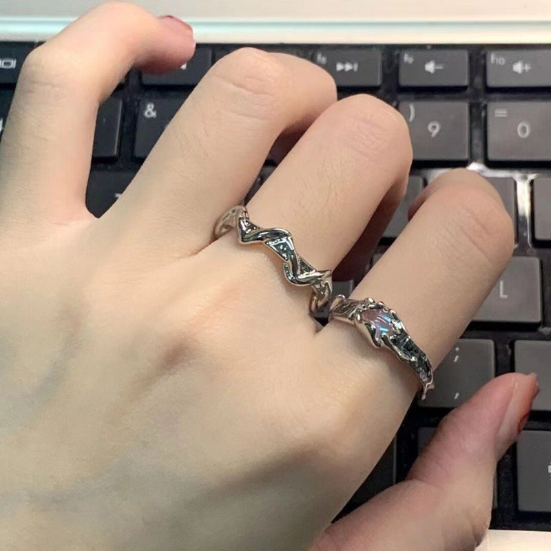 Trendy, von der Gotik inspirierte, verstellbare Ringkollektion für Damen