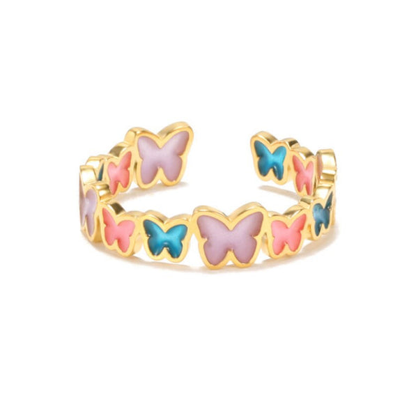 Einzigartiger und farbenfroher Schmetterlings-Leuchtring