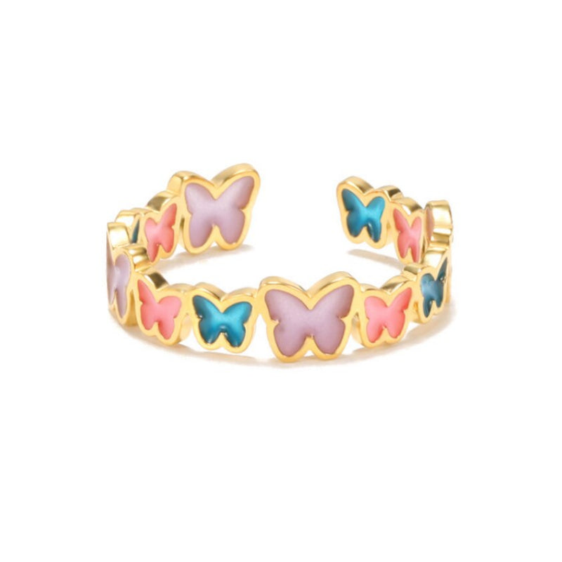 Einzigartiger und farbenfroher Schmetterlings-Leuchtring