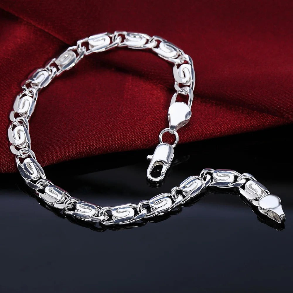 Carmiora - Klassische Silberketten-Armbänder