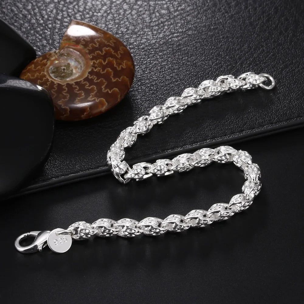 Carmiora - Klassische Silberketten-Armbänder
